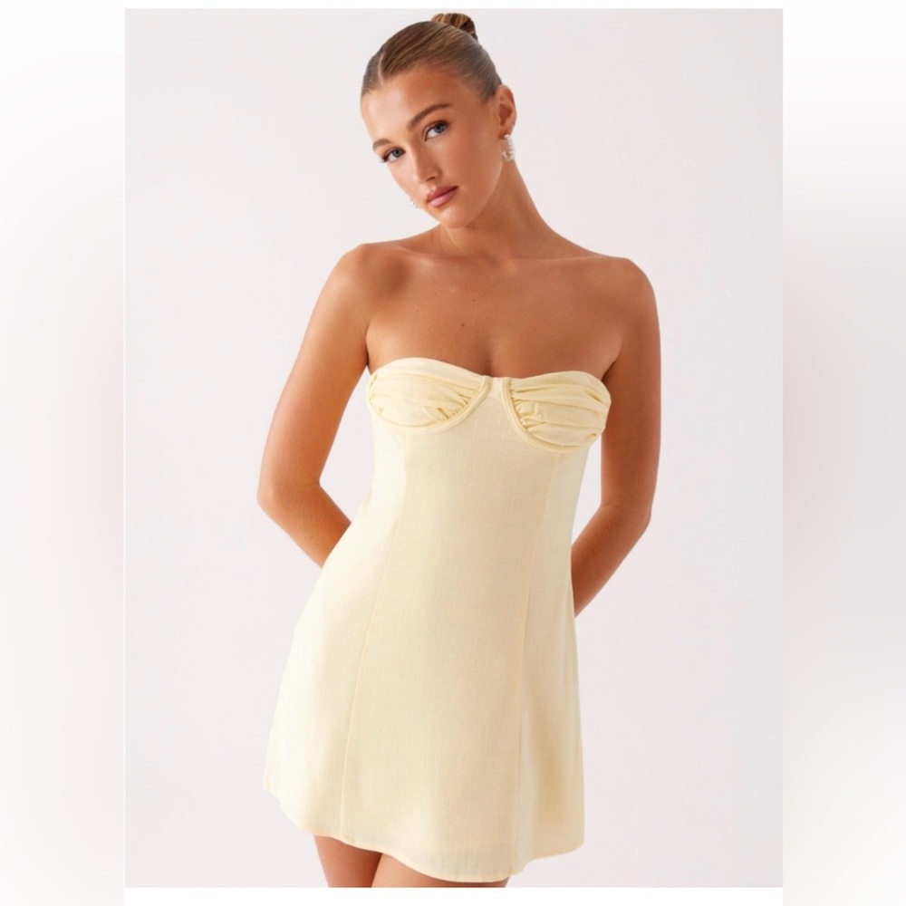 Peppermayo Soft Yellow linen dress